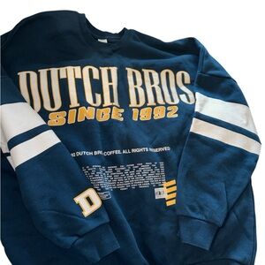 Dutch Bros Blue and White Crewneck Sweater